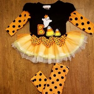 Halloween Baby Girl Outfit, Ghost BOO