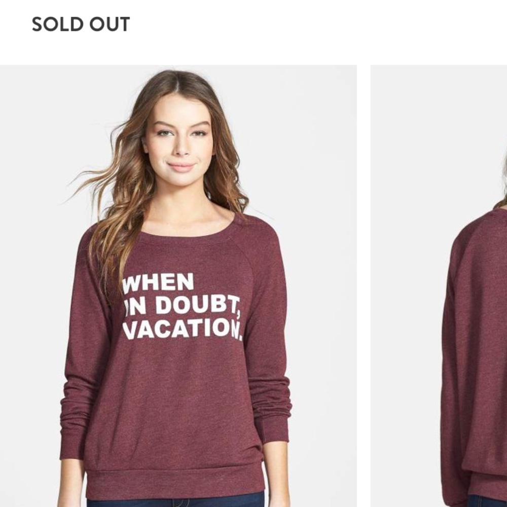 Project Social T “When in Doubt Vacation” crewneck