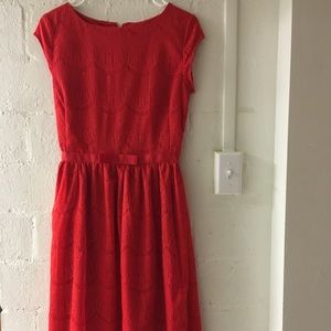 Red lace dress