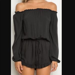 Brandy Melville Pants - NWOT Brandy Melville Gabriella Romper Black Brandy Melville Pants - NWOT Brandy Melville Gabriella Romper Black