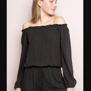 Brandy Melville Pants - NWOT Brandy Melville Gabriella Romper Black Brandy Melville Pants - NWOT Brandy Melville Gabriella Romper Black