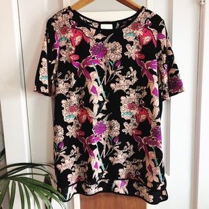 Modern floral blouse tunic by F&F, size 14