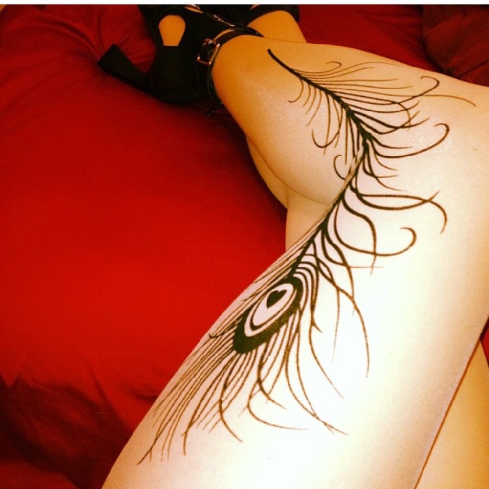 Gorgeous Feather Tattoo Tights
