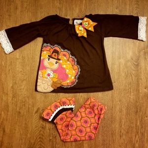Toddler Girl Thanksgiving Turkey Outfit 18 Months