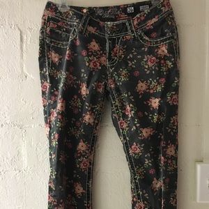 Floral skinny jeans