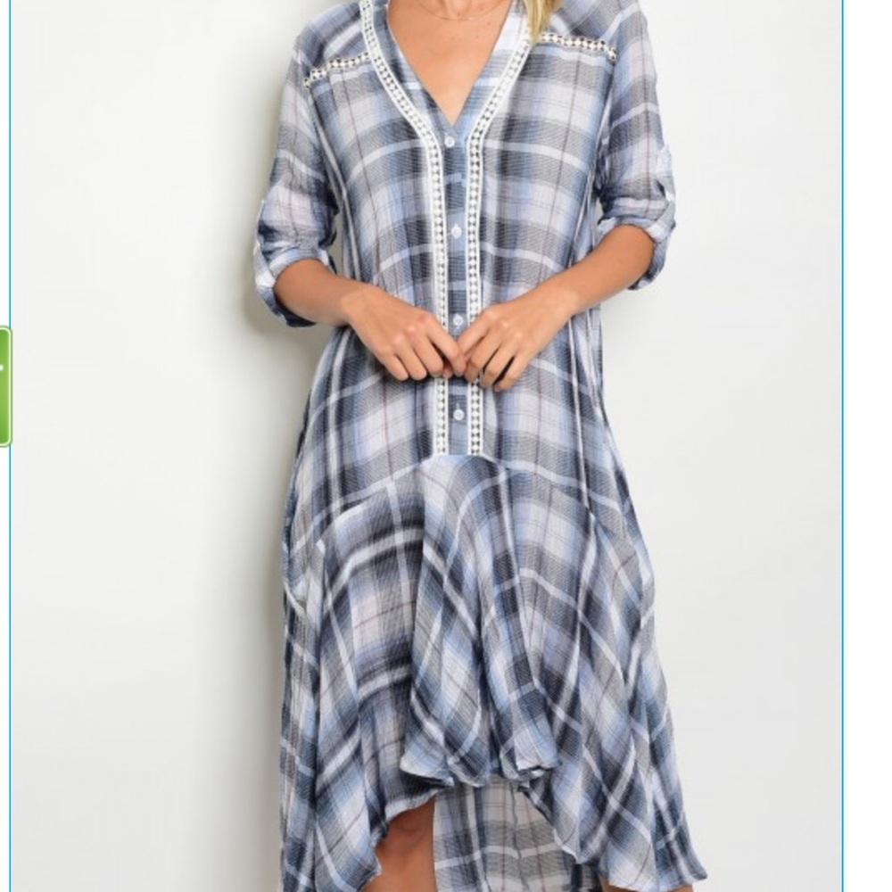 Blue Gray High Low dress.