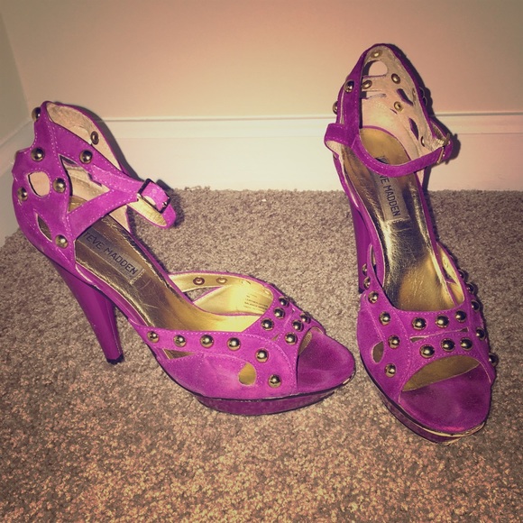 Steve Madden Kerrin Fuchsia Suede Heels - Picture 1 of 4