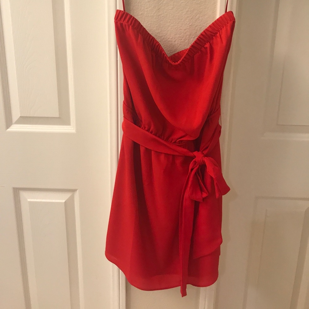 Red Strapless Express Dress