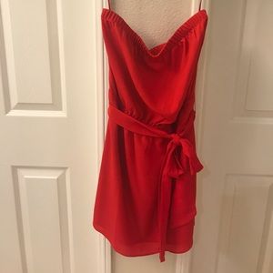 Red Strapless Express Dress