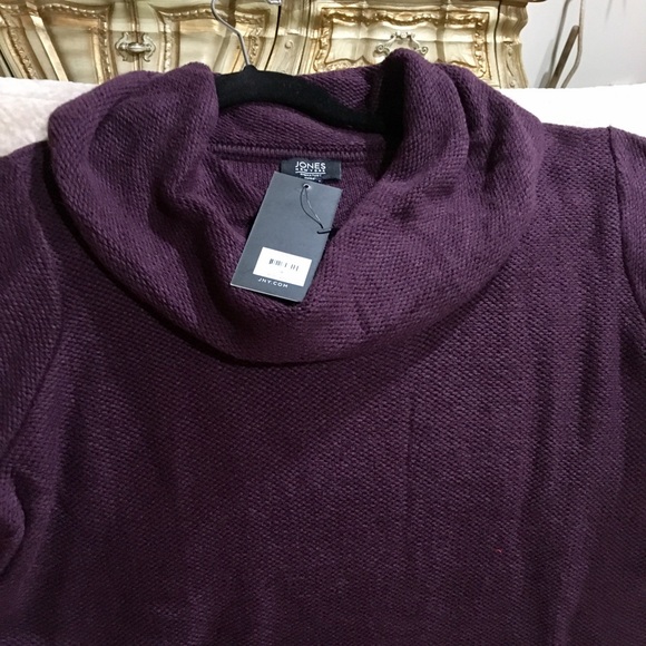 Jones NY New w/tag Plum Cowl neck Sweater SZ 1X - Picture 2 of 3