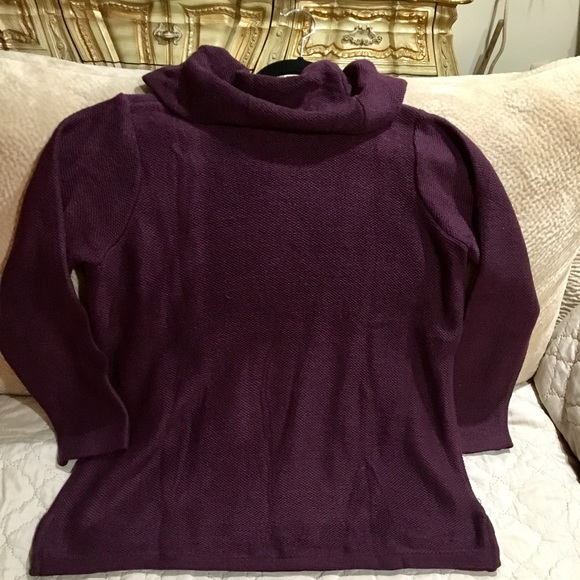 Jones NY New w/tag Plum Cowl neck Sweater SZ 1X - Picture 3 of 3