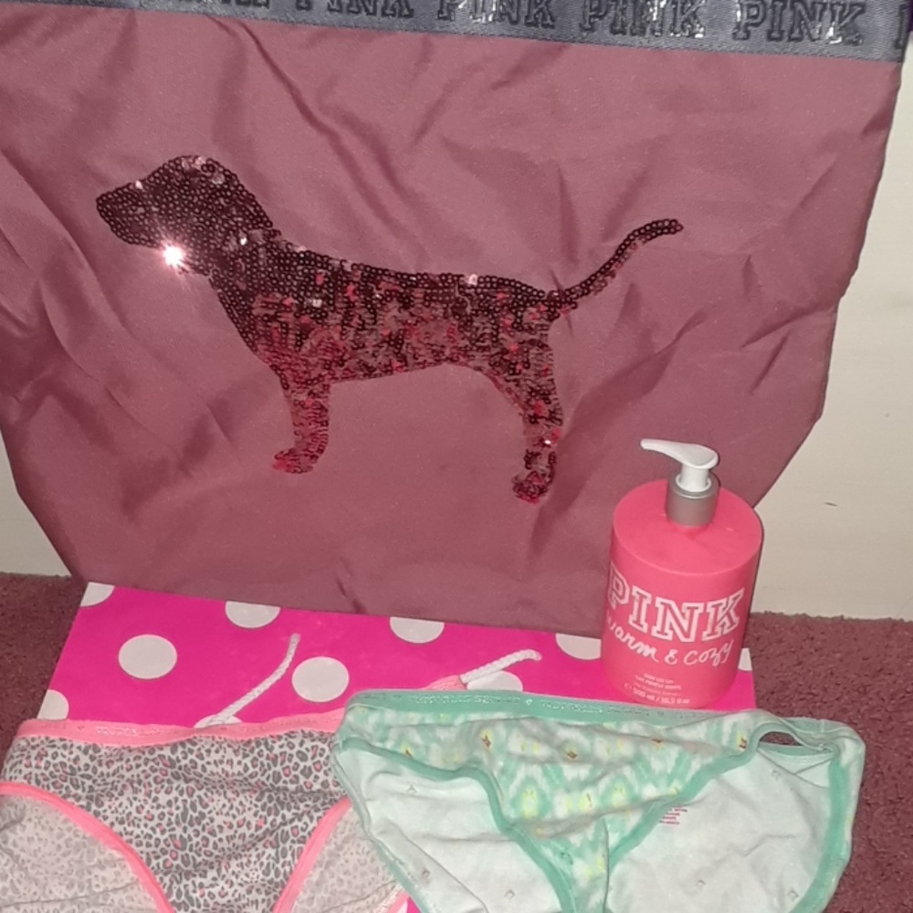 PINK BUNDLE 2 UNDIES 1 LOTION 1 TOTE