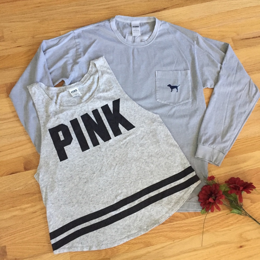 Pink Gray Tee Shirts