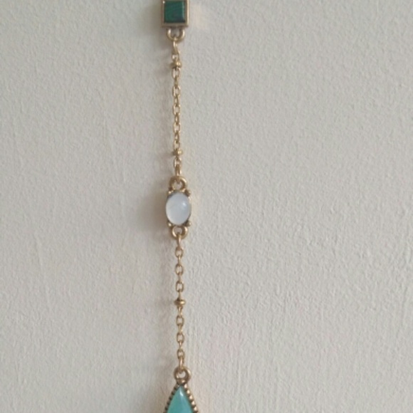 Long Chic Geometric Drop Gemstone Necklace - Picture 3 of 6