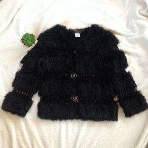 ✨BCBGMaxazria Black Real Fur Coat ✨