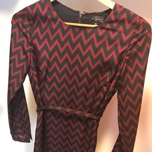 The Limited belted chevron print dress