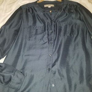 Loft Steel Blue Blouse