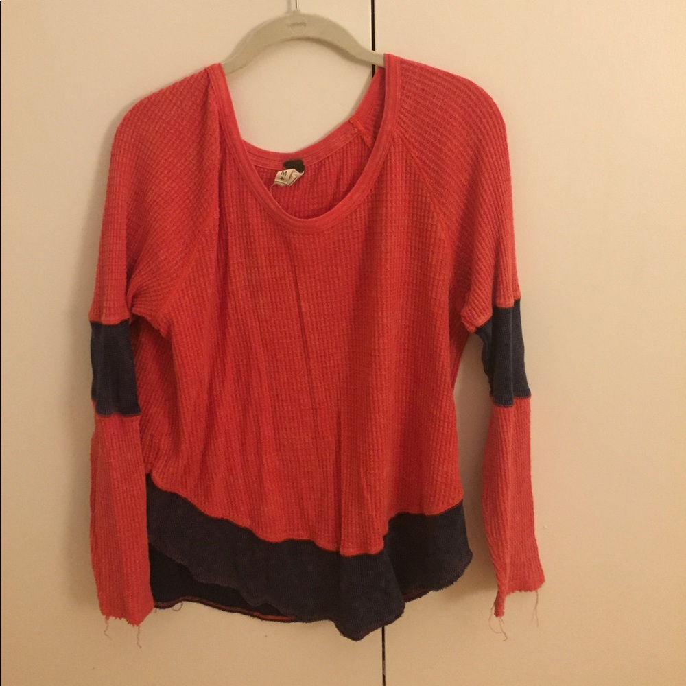 Free People Coral Pink Sweater