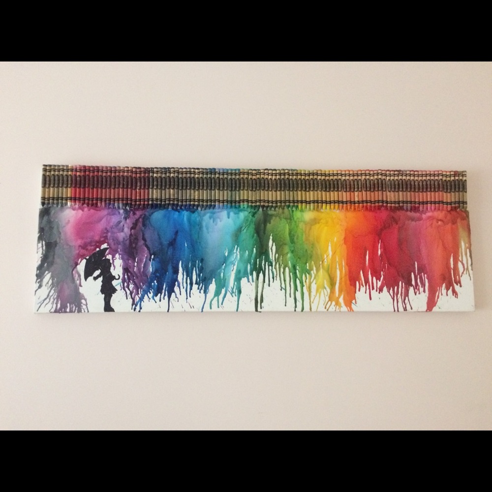 Beautiful raining colors crayon art