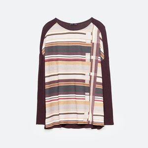 ZARA New Long Sleeve Purple Top Shirt