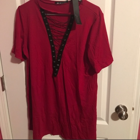 Red and Black lace up dress NWT - Picture 1 of 2
