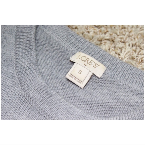 J. Crew Gray Faux Leather Pockets Sweater - Picture 3 of 3