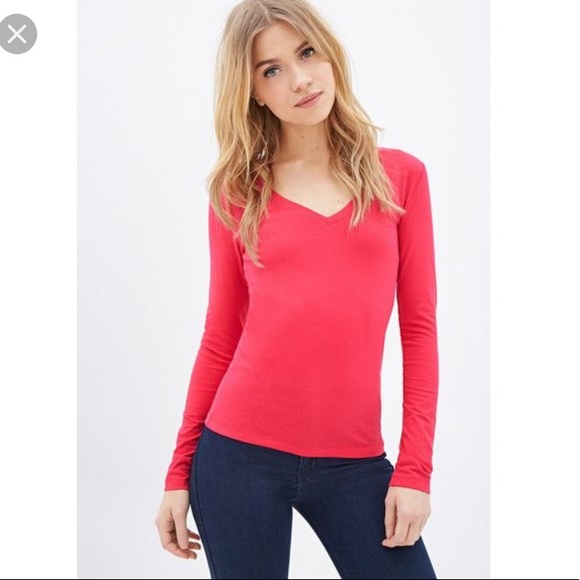 forever 21 v neck long sleeve