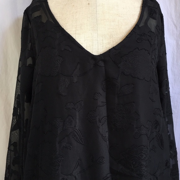 SOLD!!BB Dakota Layered Sheer Floral Overlay Dress - Picture 3 of 8