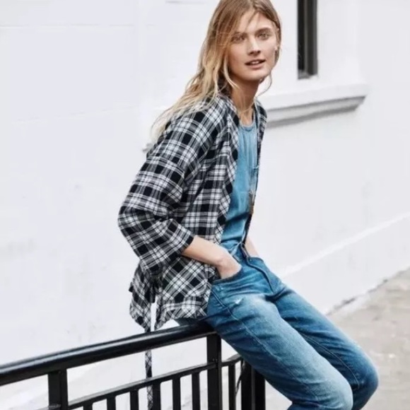 Madewell Sweaters - Madewell Kimono Cardigan Plaid