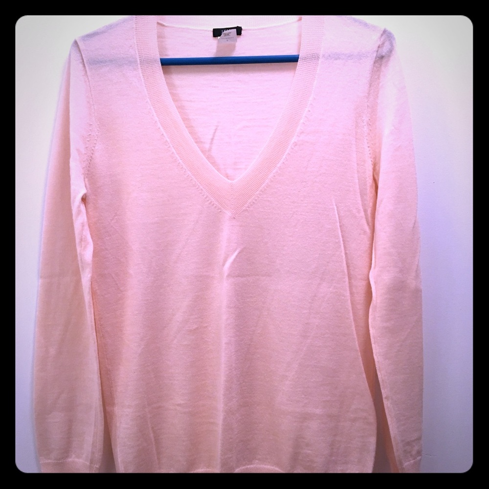 Lightweight Soft Pink V-Neck Sweater