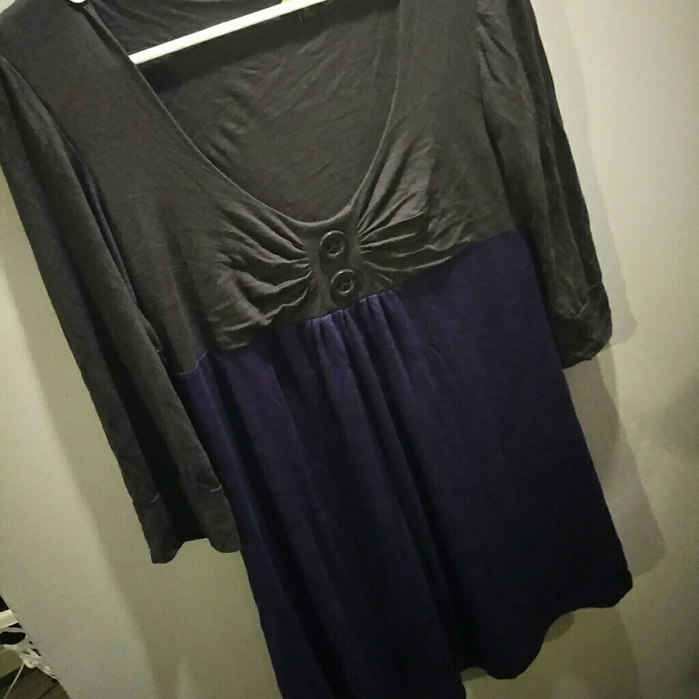 Gray and purple dress