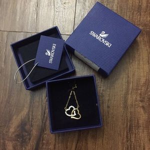 Swarovski heart ❤️ necklace - crystal and gold