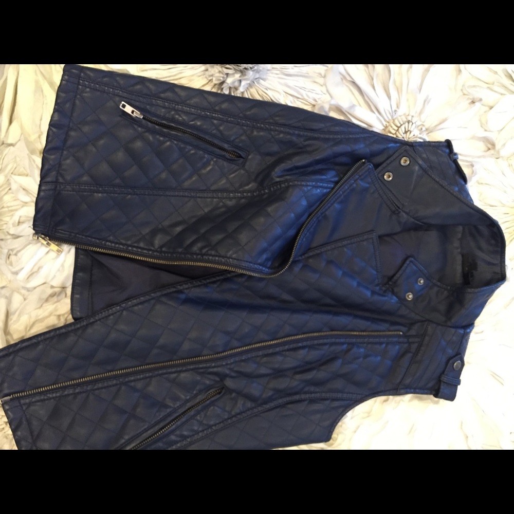 Blue Leather Vest