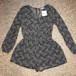 Black and white pattern romper from Macy's.