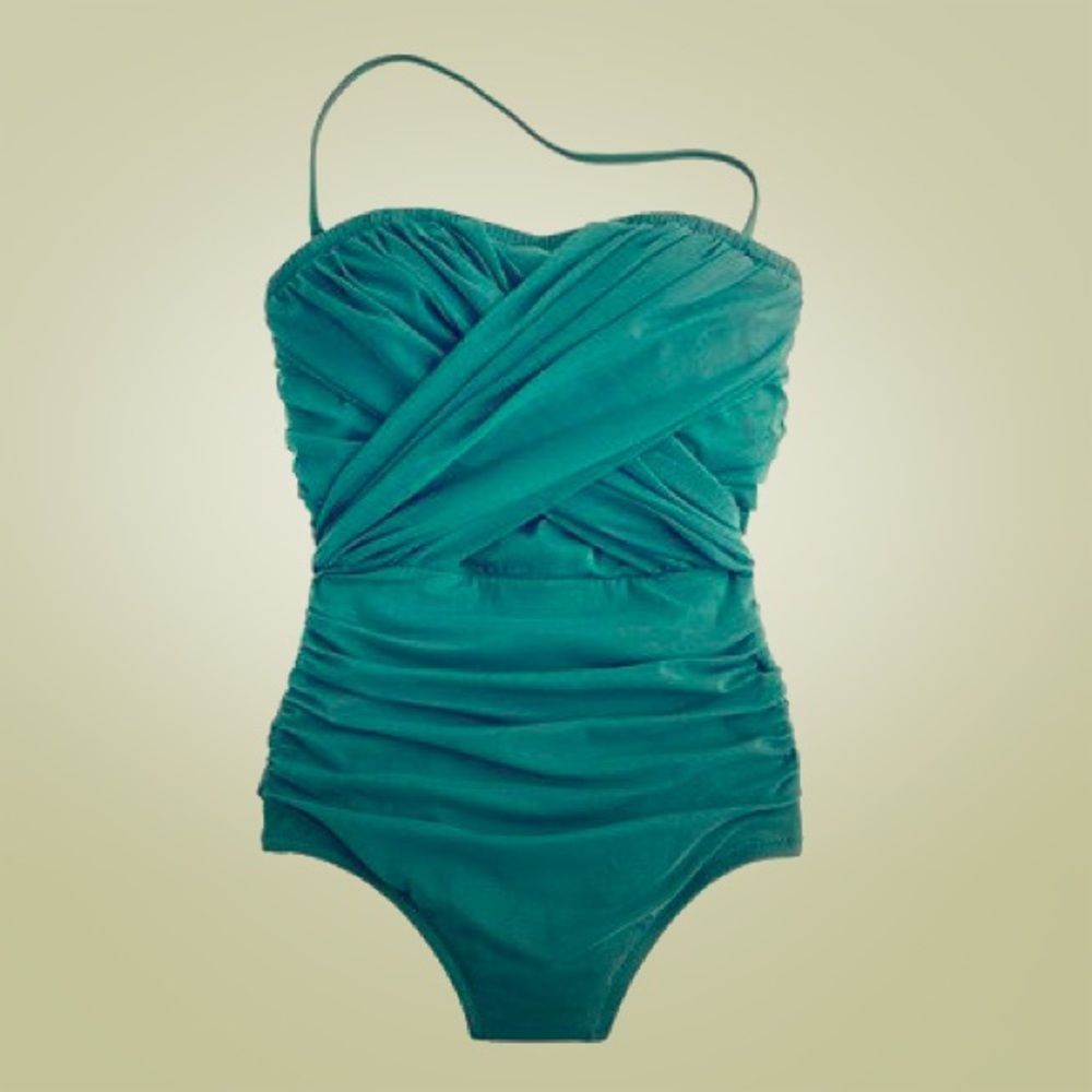 NWT J. Crew Tulle Bandeau Swimsuit, sz 4