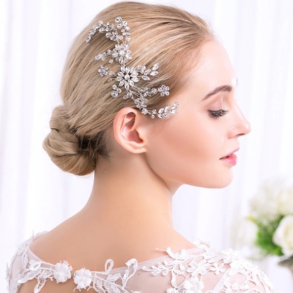 Bridal large wedding crystal bling hair comb