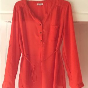 Orange Maternity blouse from Pea in the Pod