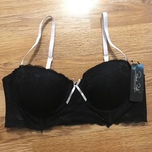NWT Black bustier bra 36B