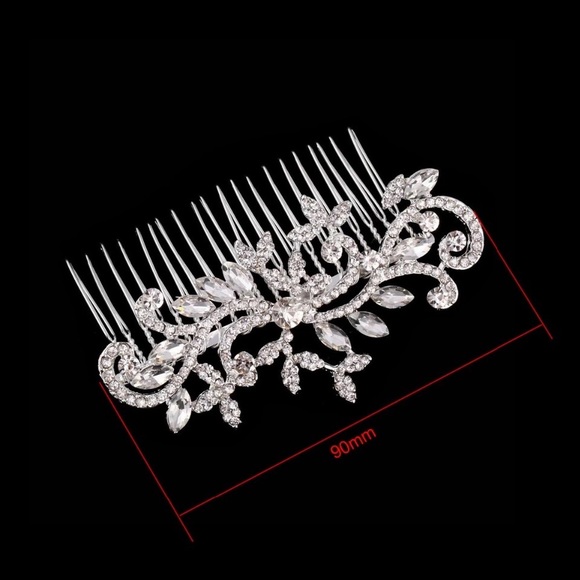 Crystal wedding hair comb silver bling new bride