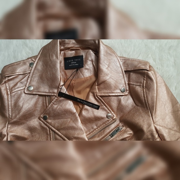▪LAST ONE!▪"Diamond Girl" Rose Gold Moto Jacket - Picture 4 of 8