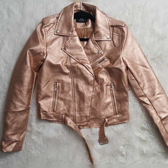 . Jackets & Blazers - ▪LAST ONE!▪"Diamond Girl" Rose Gold Moto Jacket