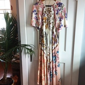 Pastel Floral maxi dress by Zara, size Medium