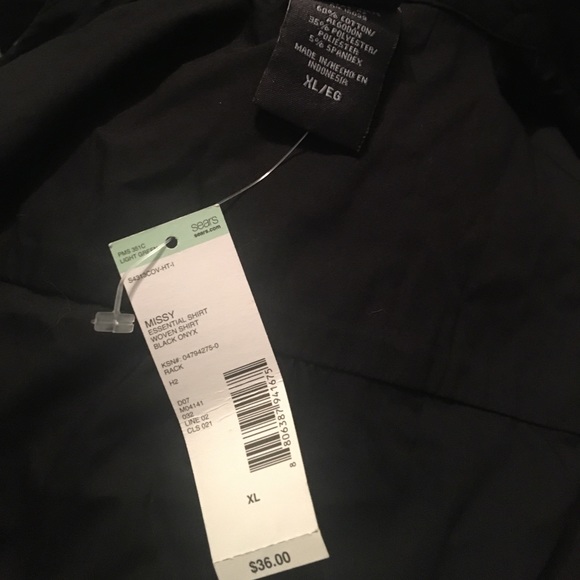 NWT Covington Black Button Up Blouse XL - Picture 4 of 4