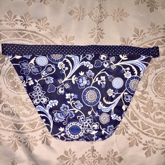 LOFT navy blue polka dot and floral bikini bottom - Picture 3 of 5