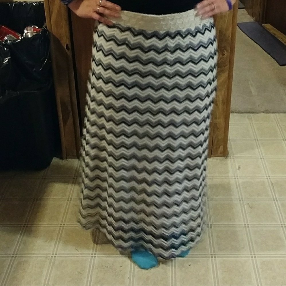 Crochet Striped Maxi Skirt
