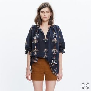 EUC Madewell Folkstitch Popover Top