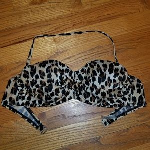 Victoria's Secret Leopard Print Bandeau Bikini Top