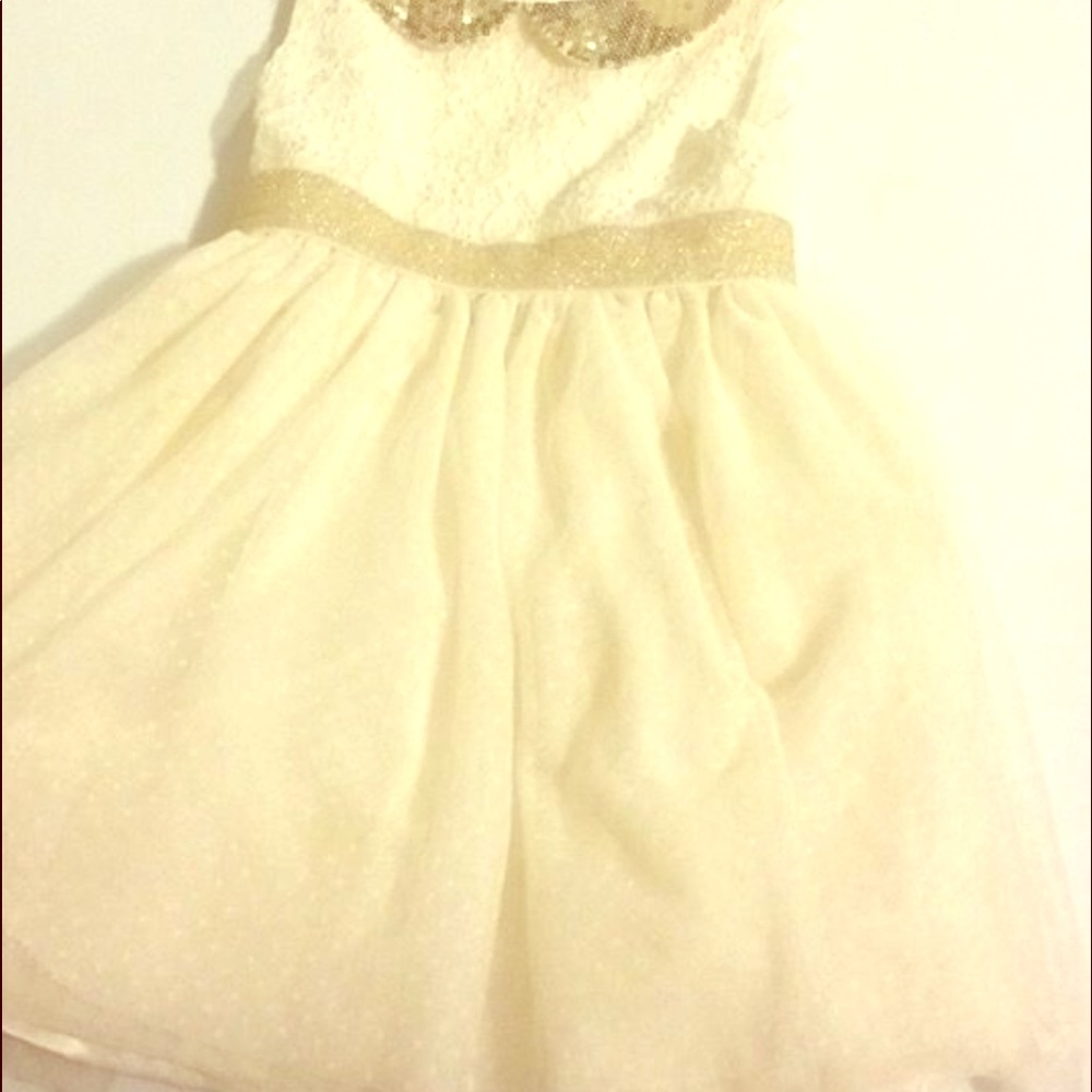 Off white and gold dress