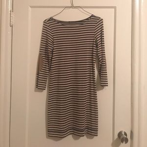 3/4 Length Sleeve Striped Dress with Arm Pads