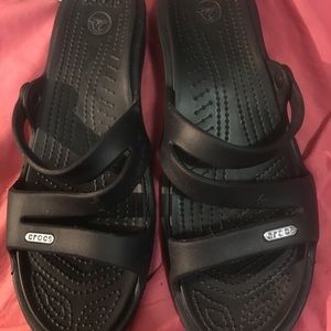 Black Crocs sandals